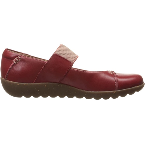 NIB Clarks red Medora Elie Mary Jane flats, size 8 1/2 M - Picture 3 of 12